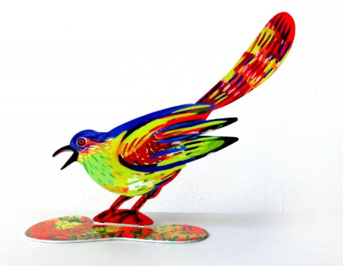 David Gerstein- Free Standing Sculpture "Bird in Love": Artist: David Gerstein. Medium: Free Standing Sculpture. Title: Bird in Love. Size: 8.1" x 8.8". Signature: Signed by the artist. Certificate of Authenticity: Is included. Additional: This piece is fr