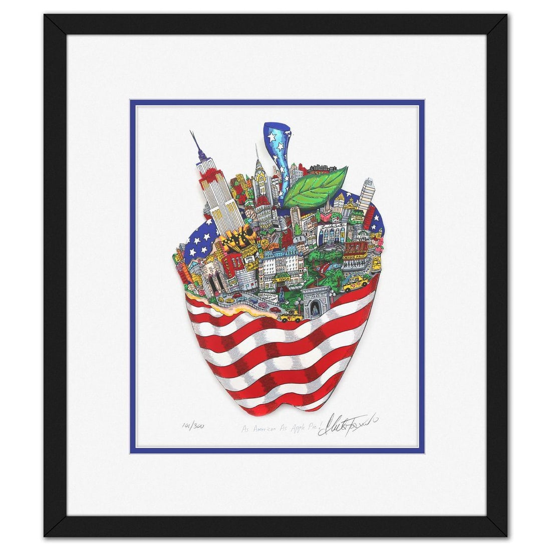Charles Fazzino- 3D Construction Silkscreen Serigraph "As American As Apple Pie !" (1 of 2)