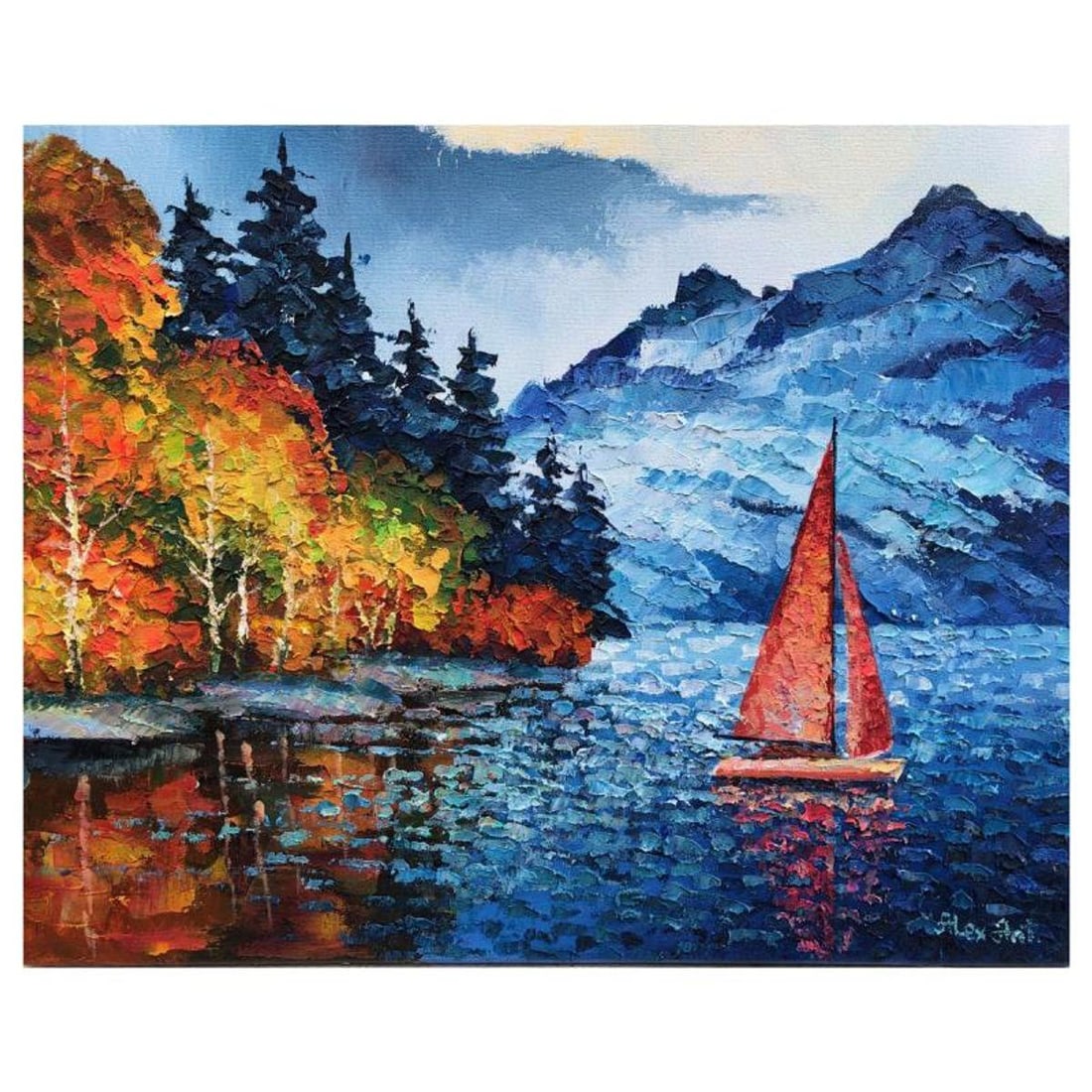 Alexander Antanenka, "Autumn Surf" Original Painting on Canvas, Hand Signed with Letter of (1 of 1)