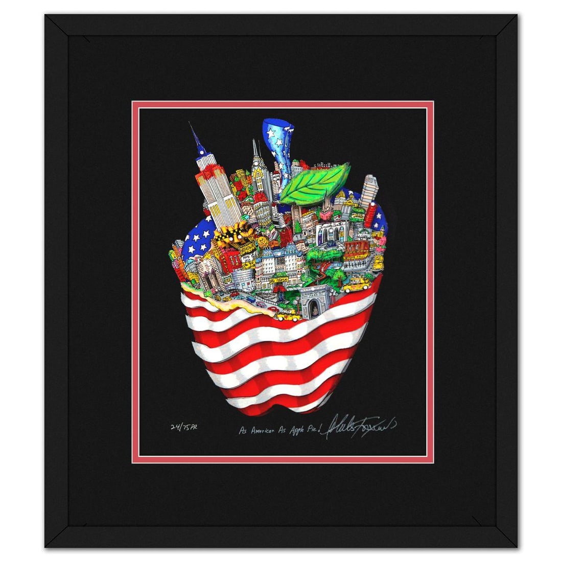 Charles Fazzino- 3D Construction Silkscreen Serigraph "As American As Apple Pie !" (1 of 2)