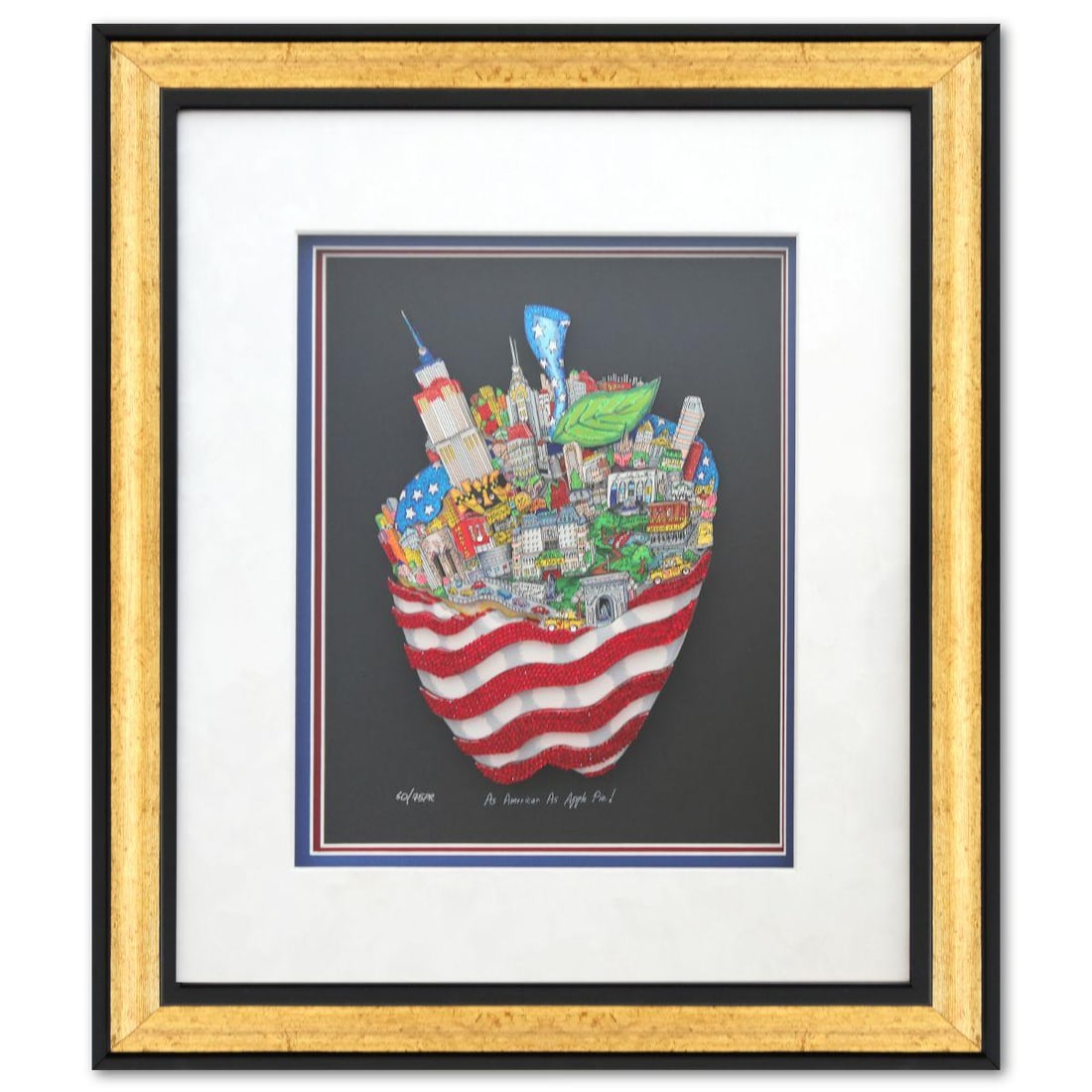 Charles Fazzino- 3D Construction Silkscreen Serigraph "As American As Apple Pie !" (1 of 2)