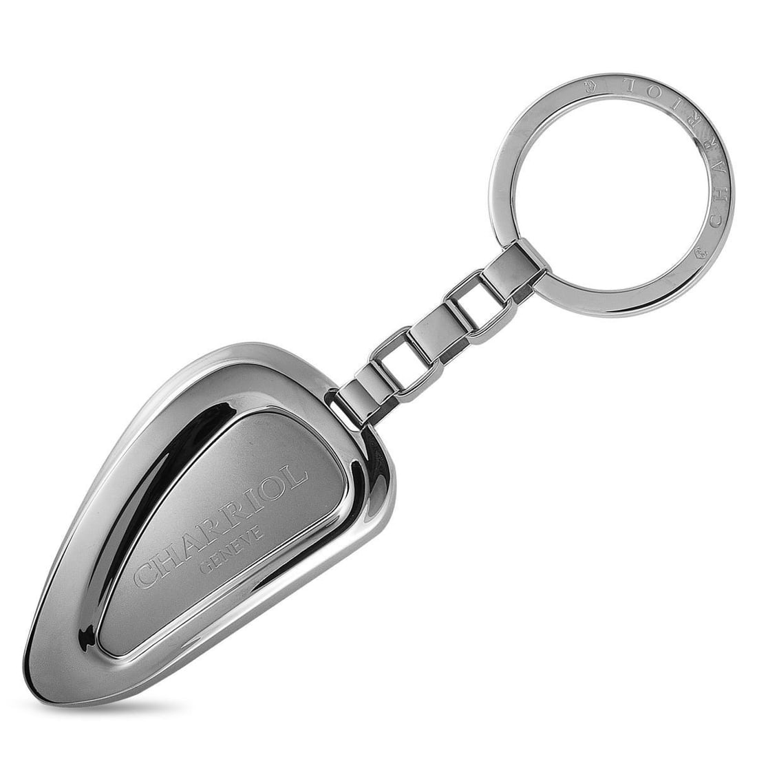 CHARRIOL STAINLESS STEEL KEYRING: This Charriol keyring is crafted from stainless steel and weighs 61 grams, measuring 4.20 in length.The keyring is offered in brand new condition and includes the manufacturers box. Category: Ring Con