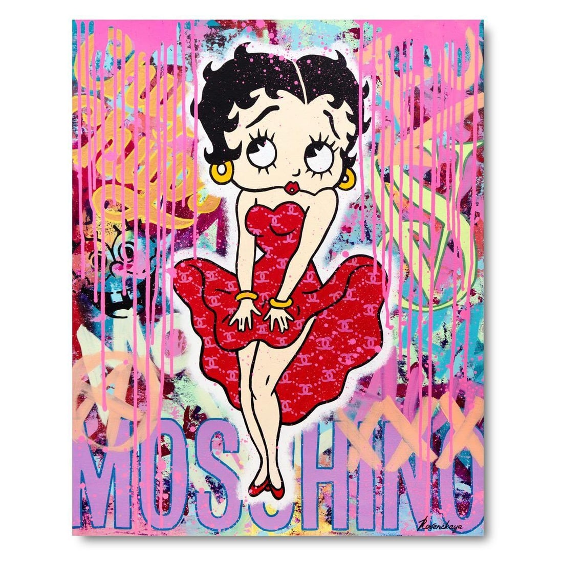 onxy  A1原画アート Nastya Rovenskaya Original Oil On Canvas 