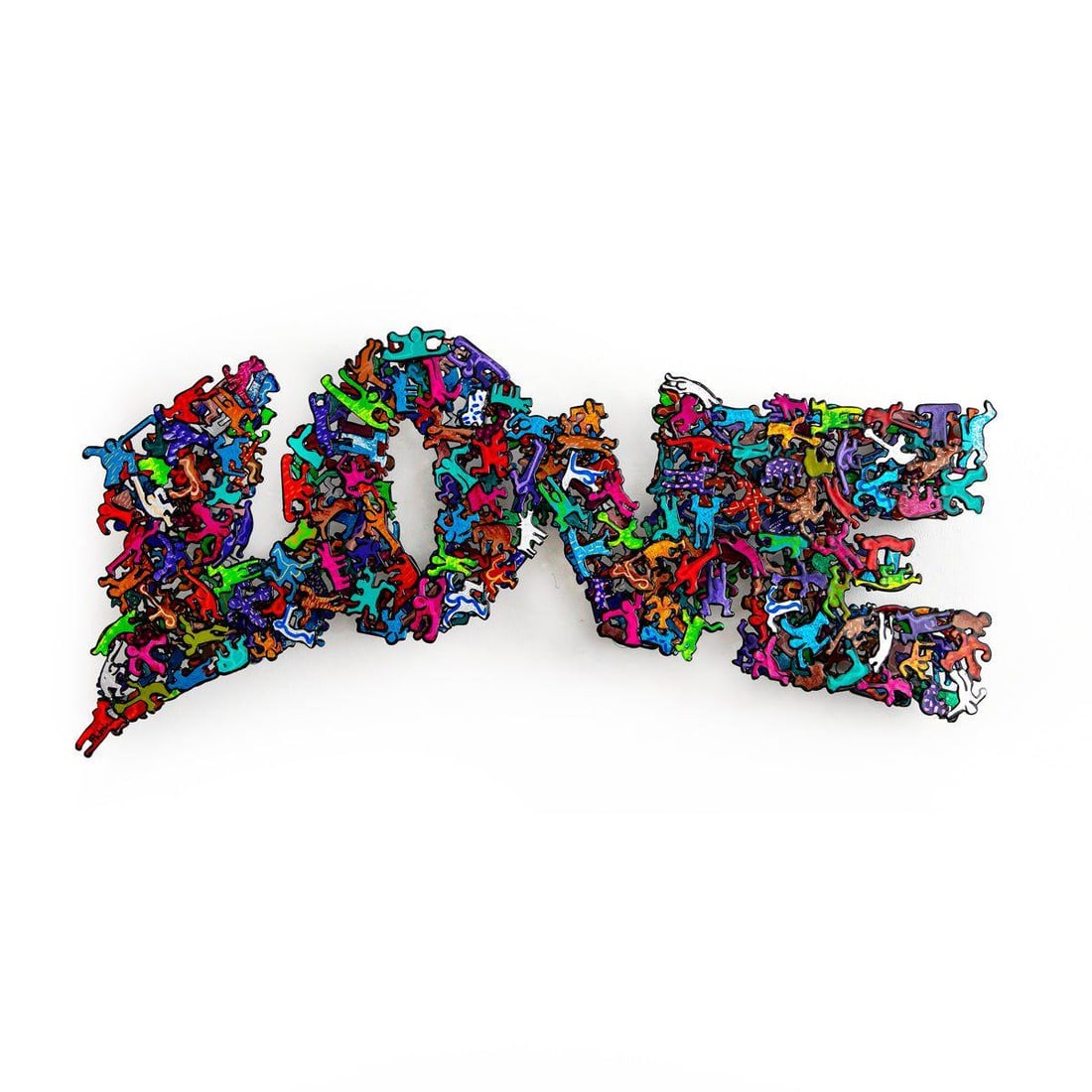Patricia Govezensky- Original Painting on Cutout Steel "L O V E": Artist: Patricia Govezensky. Medium: Original Painting on Cutout Steel. Title: L O V E. Size: 9" x 19.5". Signature: Hand Signed by the artist. Certificate of Authenticity: From the publisher. Additio