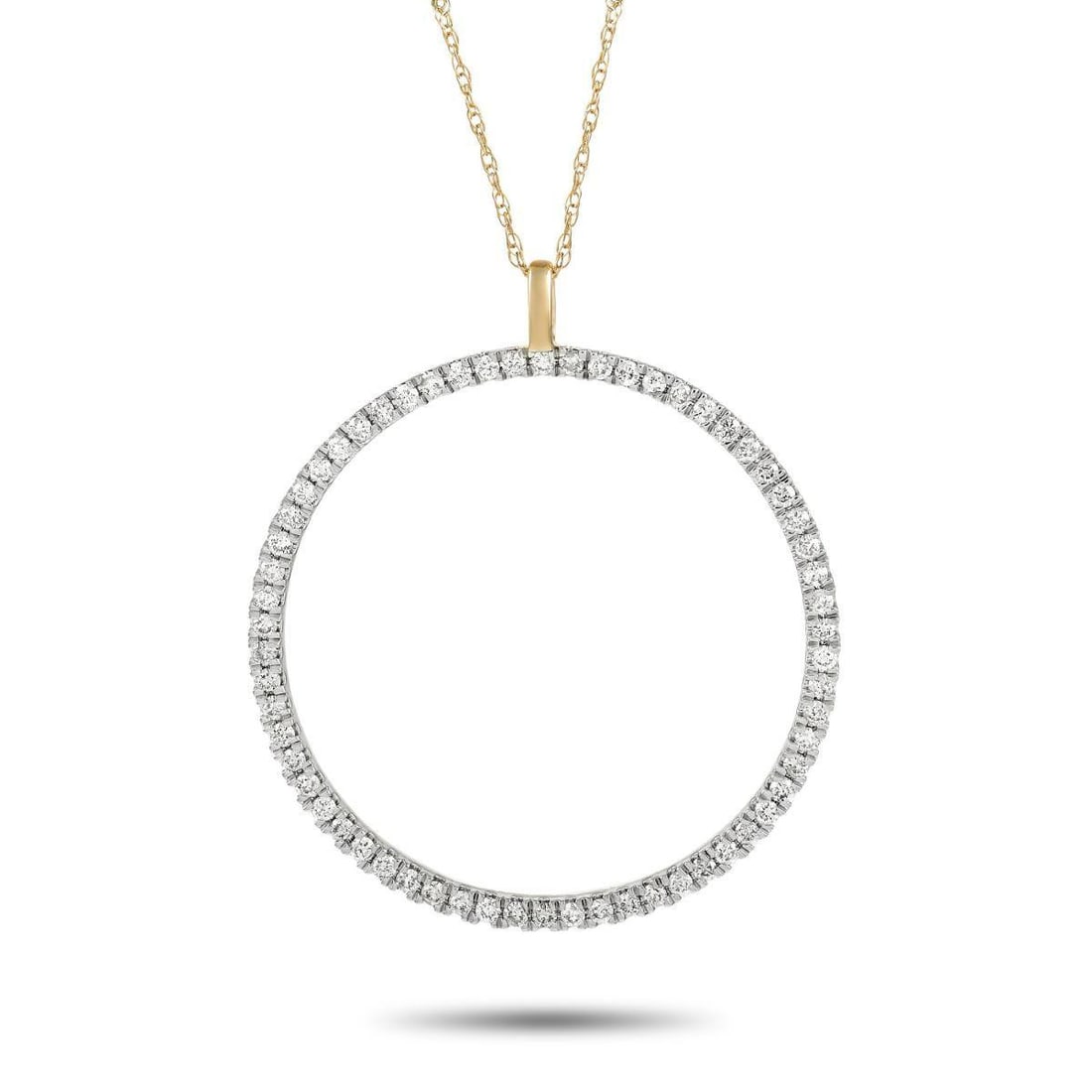 14K YELLOW GOLD 0.50 CT DIAMOND NECKLACE (1 of 4)