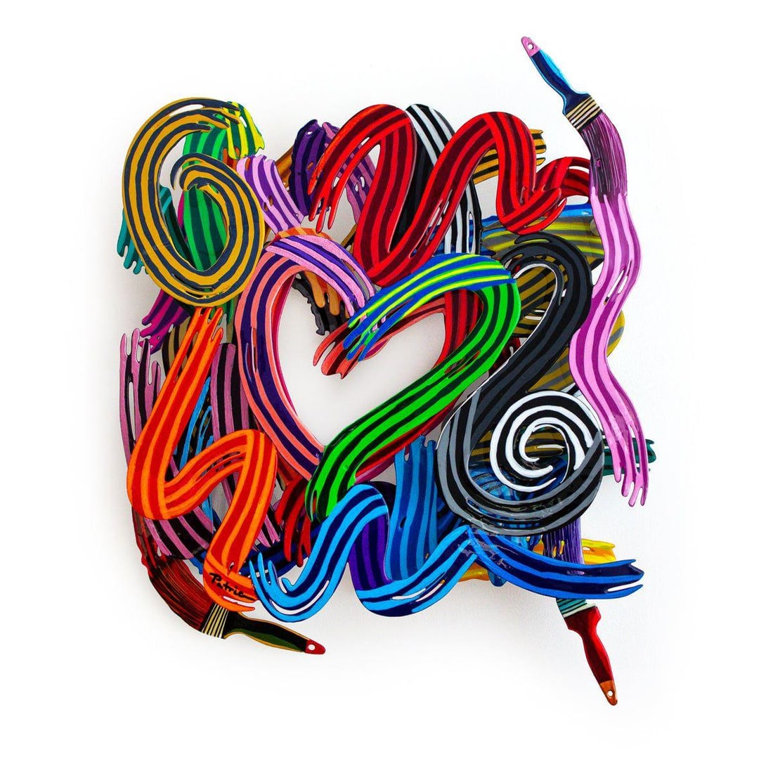 Patricia Govezensky- Original Painting on Cutout Steel "Work of Heart (Mini Series)" (1 of 6)