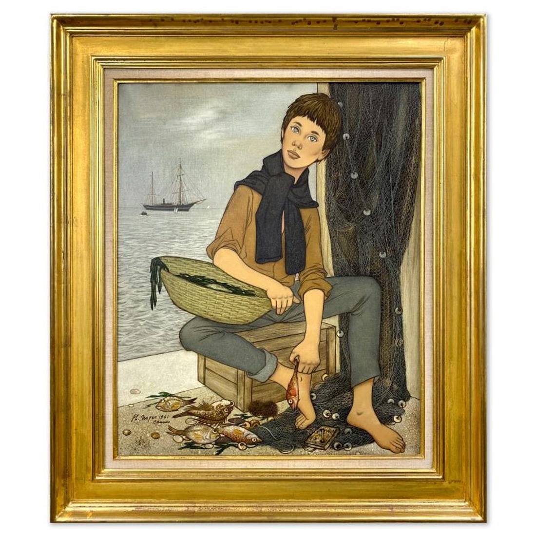 Philippe Noyer (1917-1985), "La Bouillabaisse" Framed Original Oil Painting on Canvas, Dated (1961) (1 of 2)