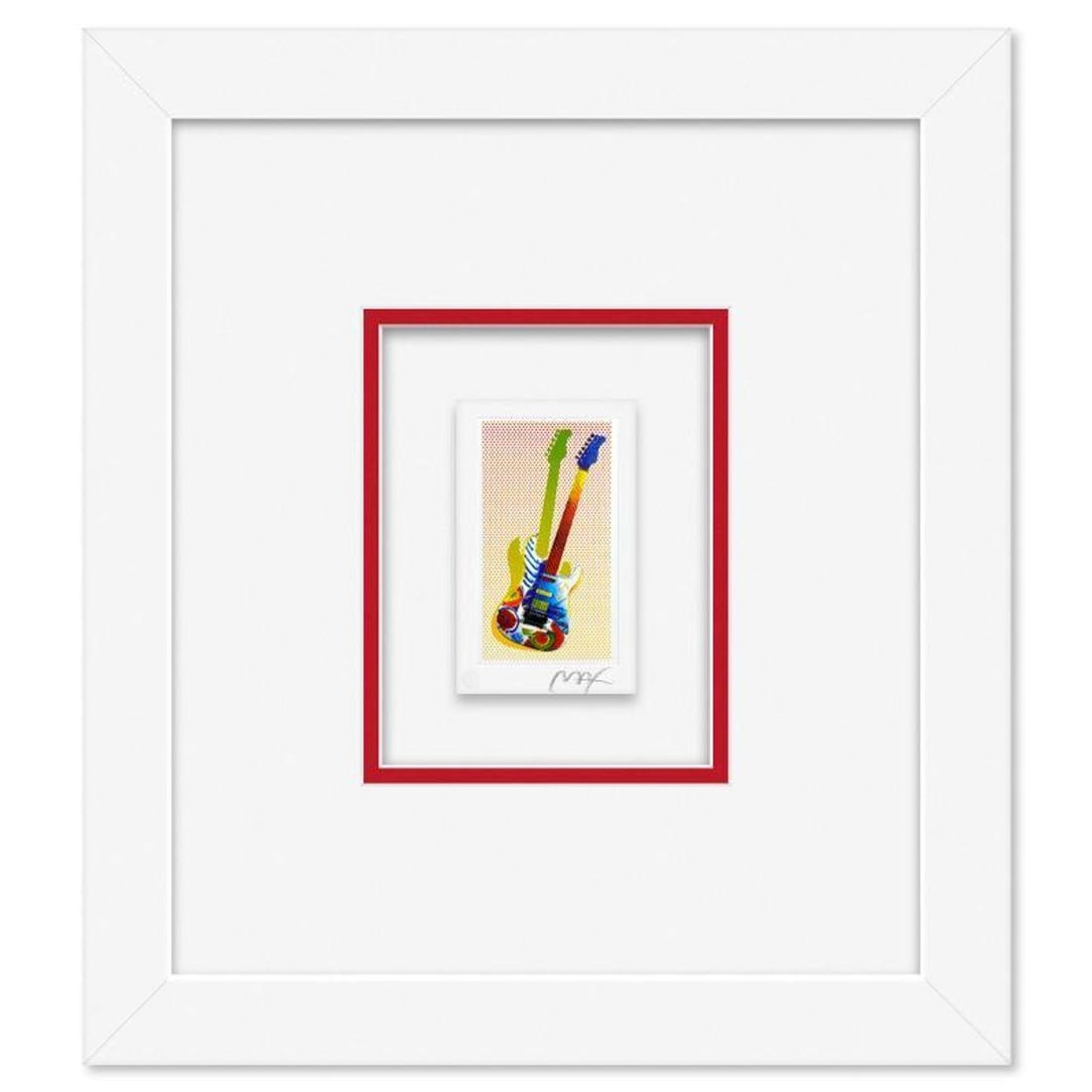 Peter Max, "Rock-N-Roll Guitar I" Framed Limited Edition Lithograph, Numbered and Hand Signed with (1 of 2)