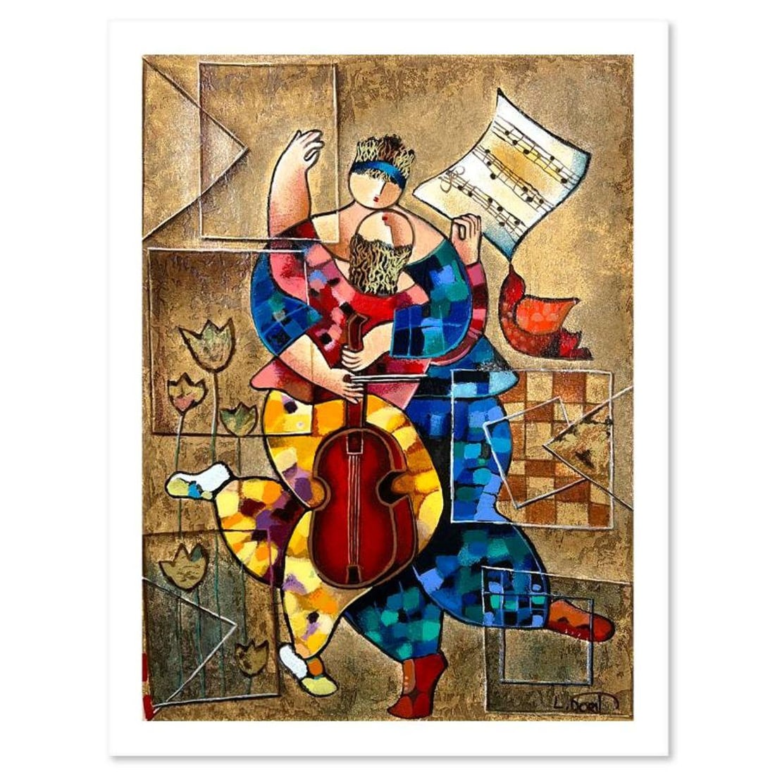 Dorit Levi, "Lovers" Limited Edition Serigraph, Hand Signed and Numbered with Letter of (1 of 2)