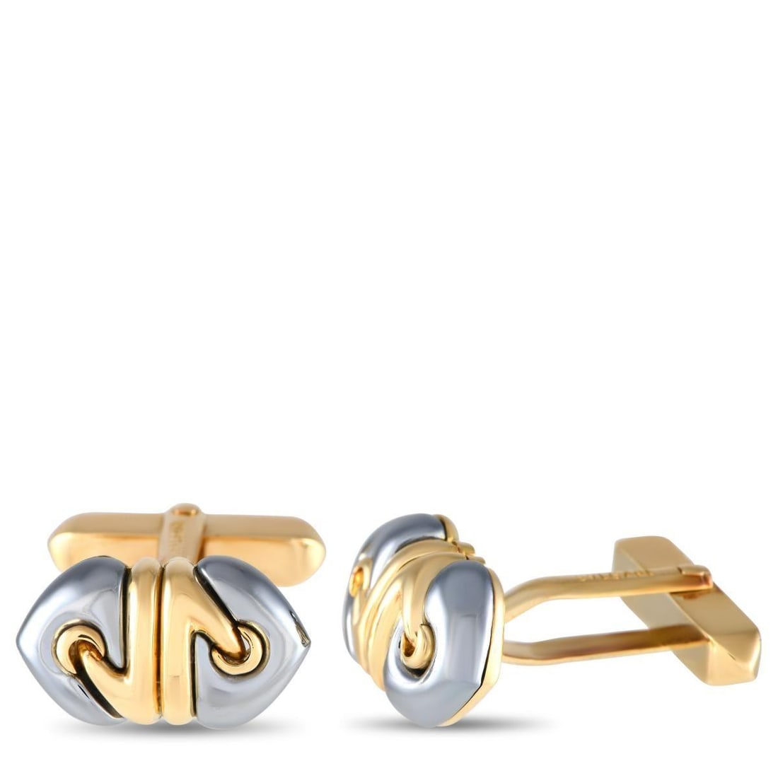BVLGARI DOPPIO CUORE 18K YELLOW GOLD HEMATITE CUFFLINKS (1 of 2)