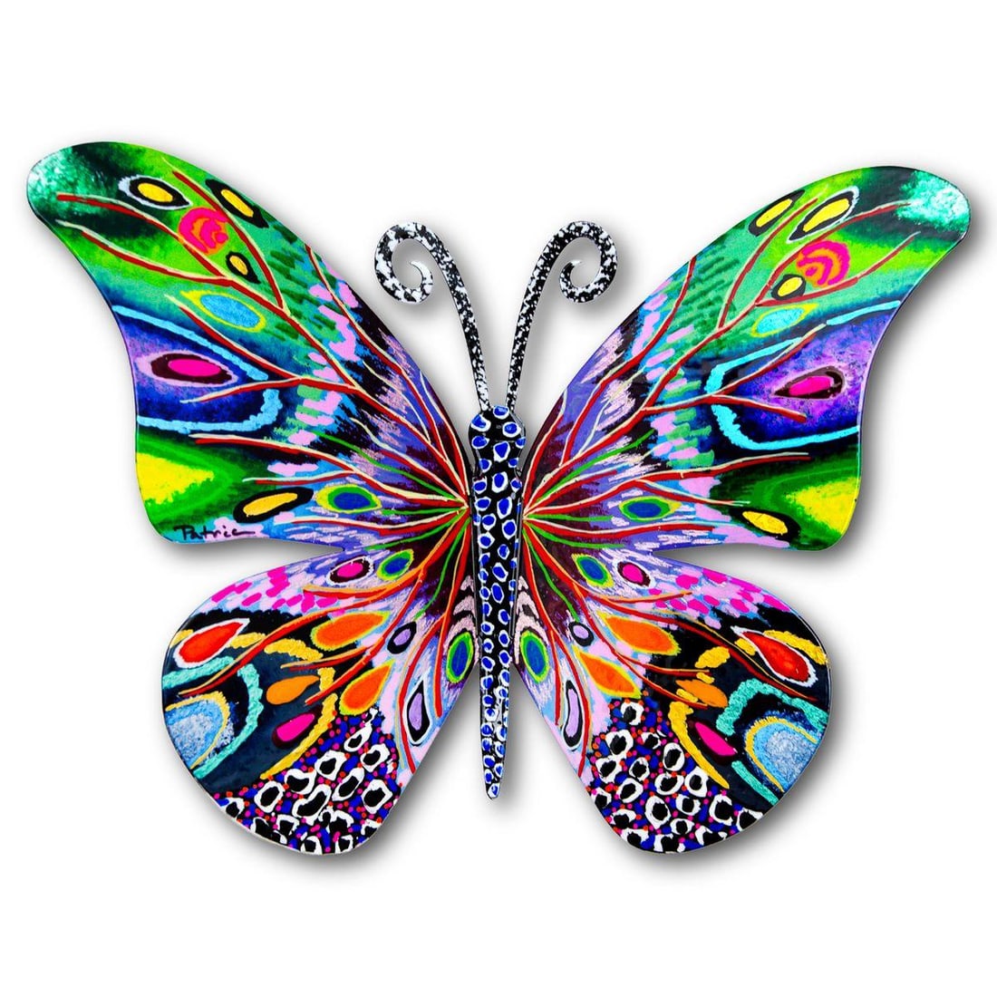 Patricia Govezensky- Original Painting on Cutout Steel "Butterfly": Artist: Patricia Govezensky. Medium: Original Painting on Cutout Steel. Title: Butterfly. Size: 8.5" x 12". Signature: Hand Signed by the Artist. Certificate of Authenticity: From the publisher. Refer
