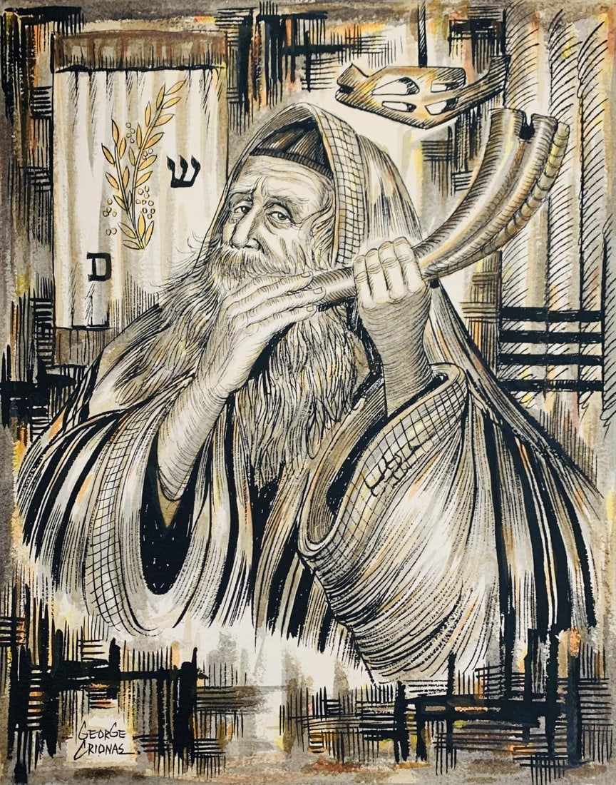 George Crionas- Waterclor on Paper "Rosh Hashana" (1 of 2)