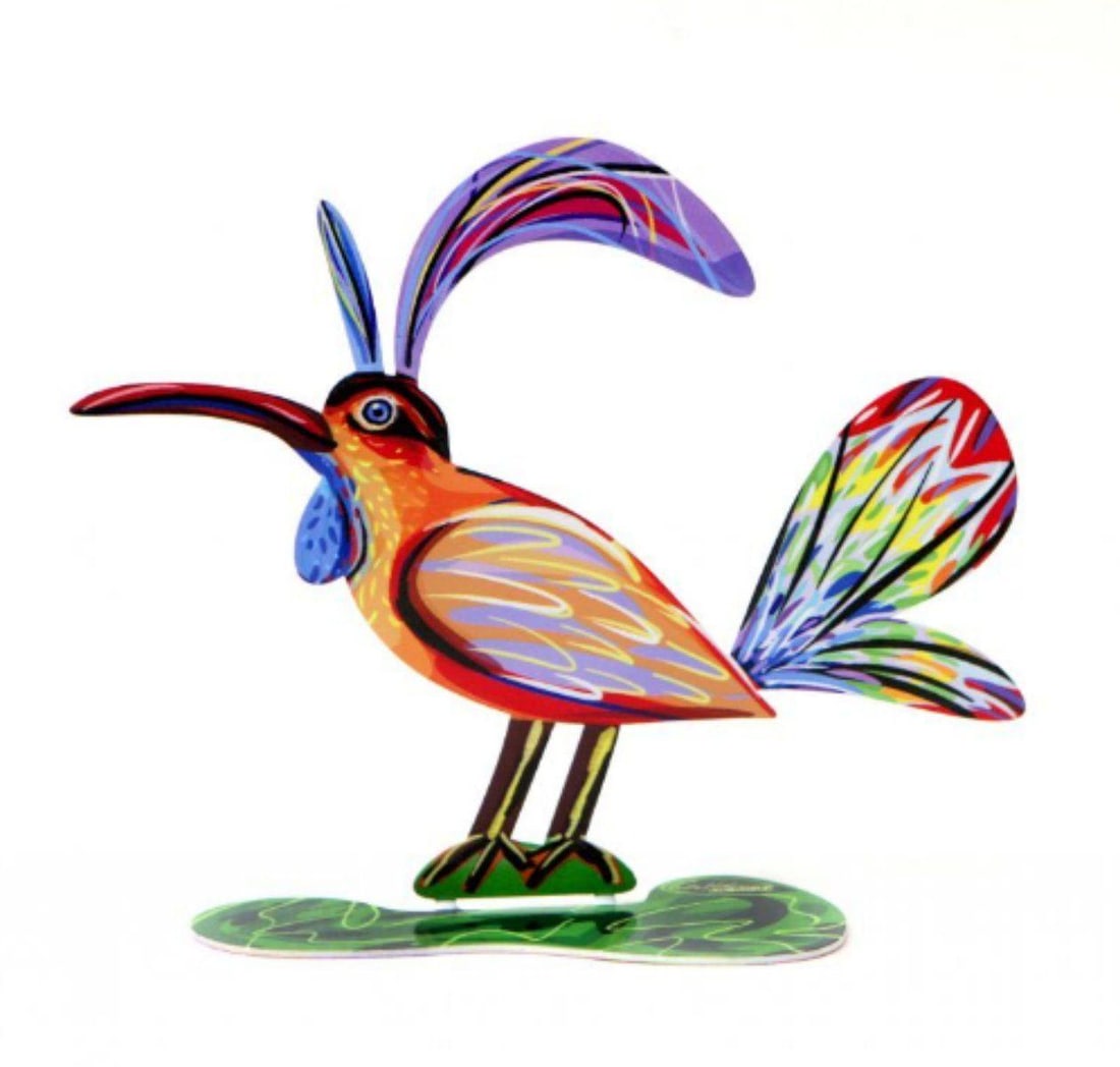 David Gerstein- Free Standing Sculpture "Gay Bird": Artist: David Gerstein. Medium: Free Standing Sculpture. Title: Gay Bird. Size: 7.7" x 8.9". Signature: Signed by the artist. Certificate of Authenticity: Is included. Additional: This piece is free s