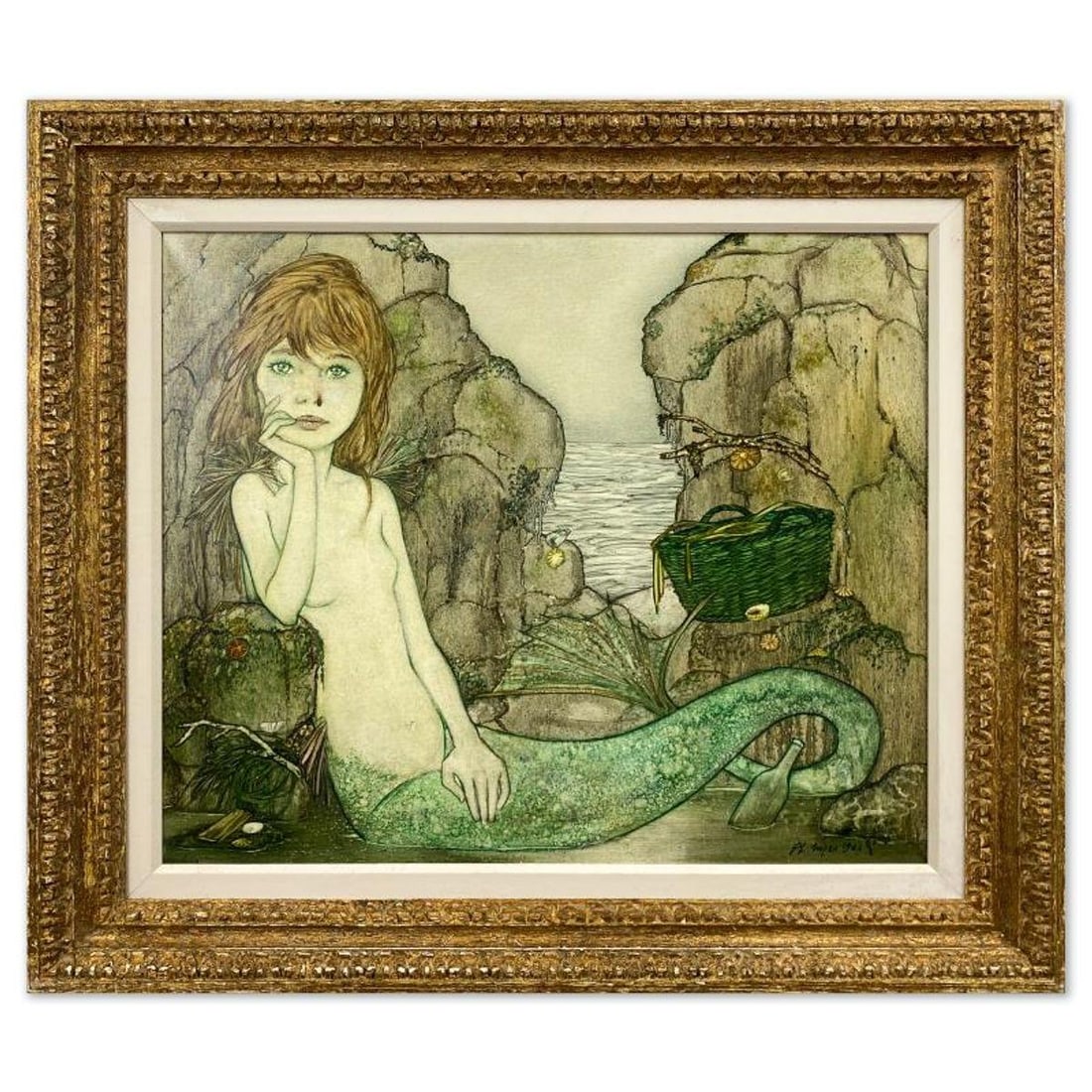 Philippe Noyer (1917-1985), "La Sirene Blunde" Framed Original Oil Painting on Canvas, Dated (1966) (1 of 2)