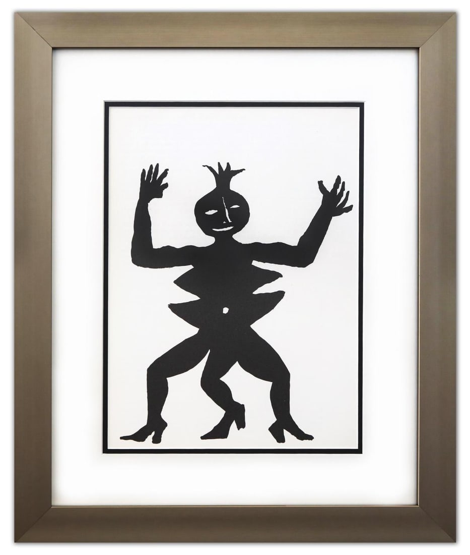 Alexander Calder- Lithograph "DLM212 - MAMA CITRON": Artist: Alexander Calder. Medium: Lithograph. Title: DLM212 - MAMA CITRON. Size: 15" x 11". Measures approx. 23" x 19" (framed). Certificate of Authenticity: Is included. Additional: Custom framed. Re