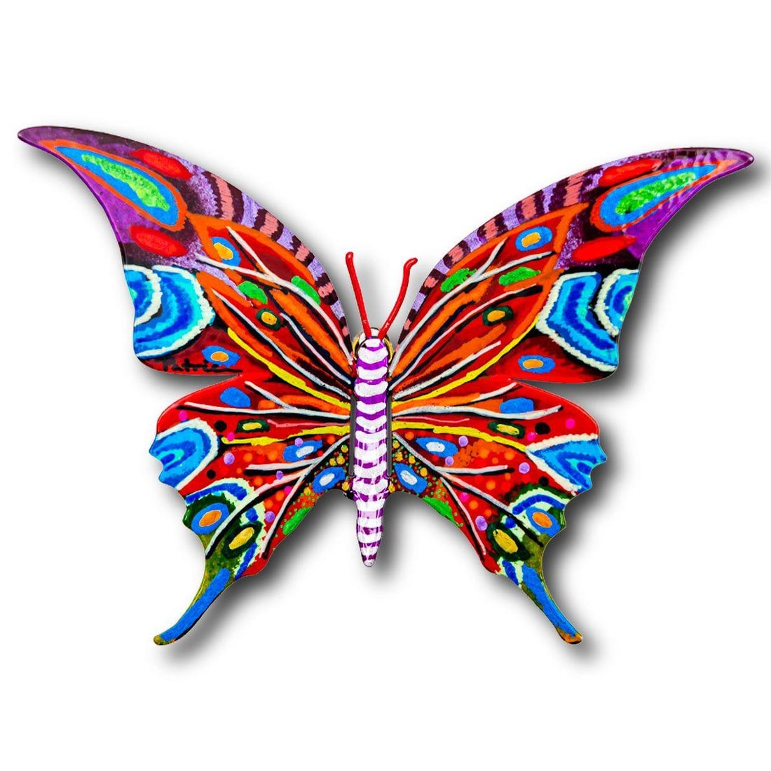 Patricia Govezensky- Original Painting on Cutout Steel "Butterfly": Artist: Patricia Govezensky. Medium: Original Painting on Cutout Steel. Title: Butterfly. Size: 5" x 8". Signature: Hand Signed by the artist. Certificate of Authenticity: From the publisher. Referenc