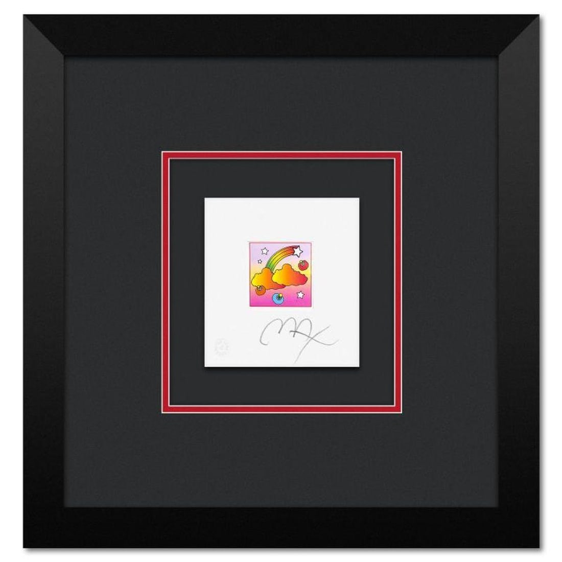 Peter Max, "Rainbow with Clouds" Framed Limited Edition Lithograph, Numbered and Hand Signed with: Rainbow with Clouds is a limited edition lithograph on paper by Peter Max, numbered and hand signed by the artist. This piece comes framed. Includes Certificate of Authenticity from Peter Max Studios.