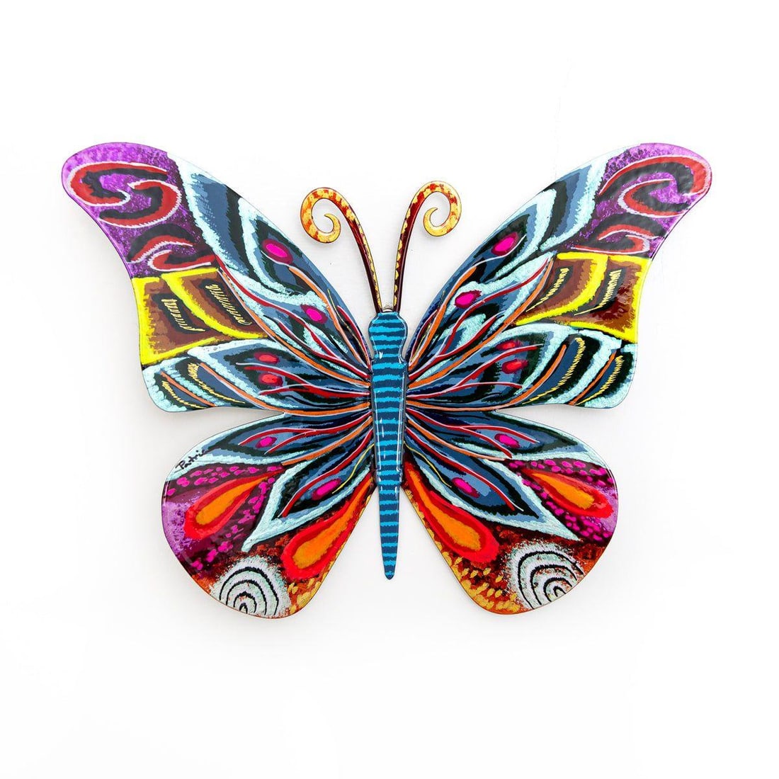 Patricia Govezensky- Original Painting on Cutout Steel "Butterfly": Artist: Patricia Govezensky. Medium: Original Painting on Cutout Steel. Title: Butterfly. Size: 8.5" x 12". Signature: Hand Signed by the artist. Certificate of Authenticity: From the publisher. Refer