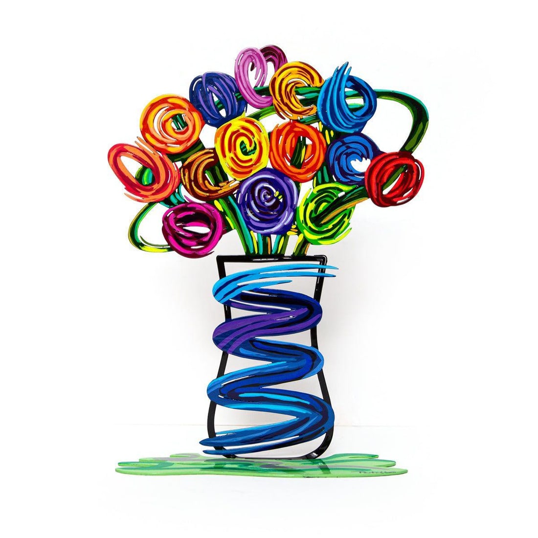Patricia Govezensky- Original Free Standing Sculpture "Flowers": Artist: Patricia Govezensky. Medium: Original Free Standing Sculpture. Title: Flowers. Size: 12" x 9". Signature: Hand Signed by the artist. Certificate of Authenticity: From the publisher. Reference#