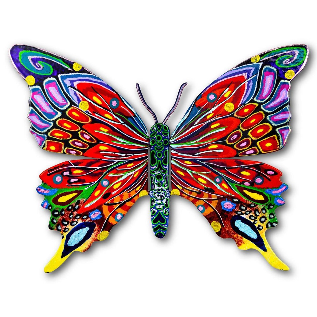 Patricia Govezensky- Original Painting on Cutout Steel "Butterfly": Artist: Patricia Govezensky. Medium: Original Painting on Cutout Steel. Title: Butterfly. Size: 8.5" x 11.5". Signature: Hand Signed by the Artist. Certificate of Authenticity: From the publisher. Ref
