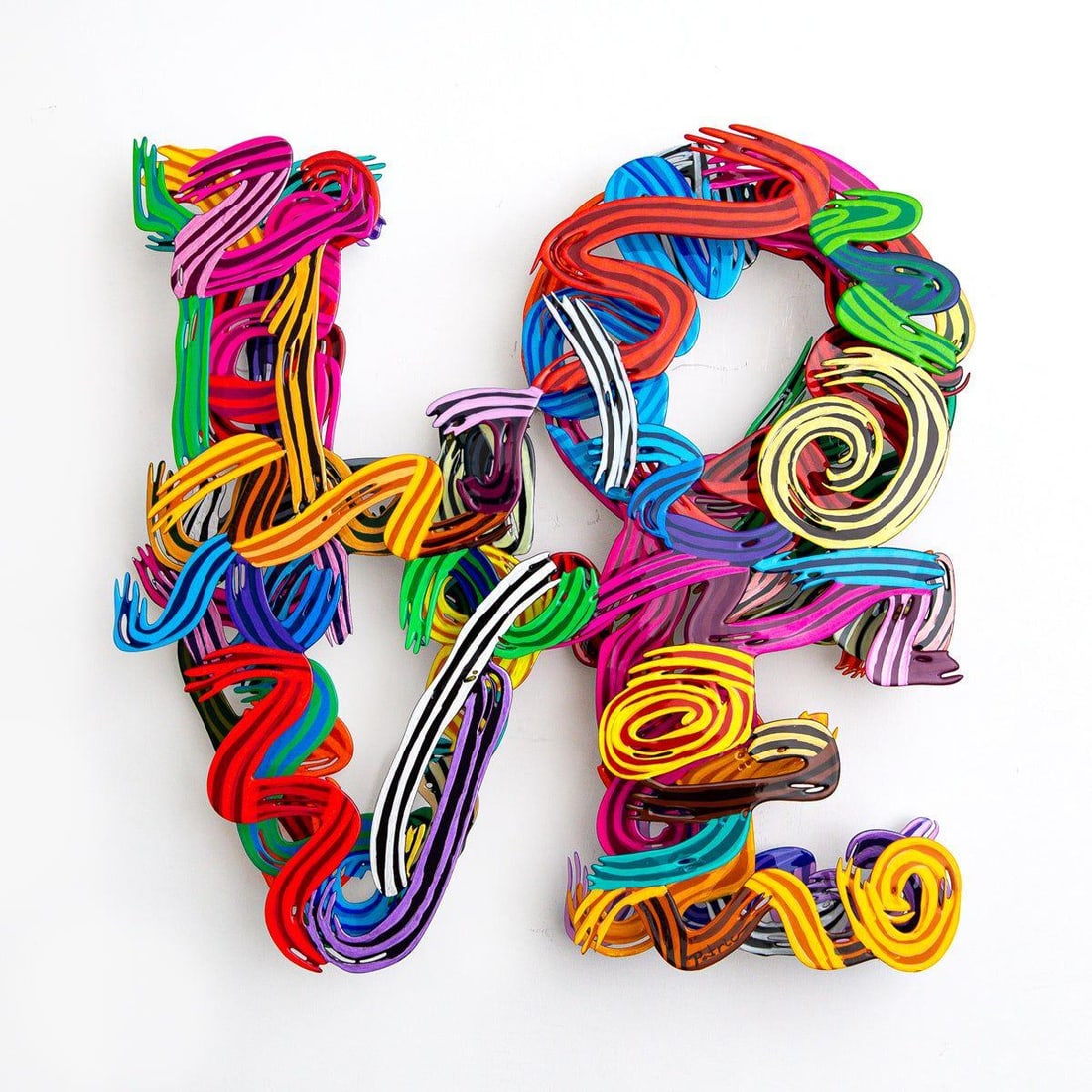 Patricia Govezensky- Original Painting on Cutout Steel "Contemporary Love (Mini Series)" (1 of 6)