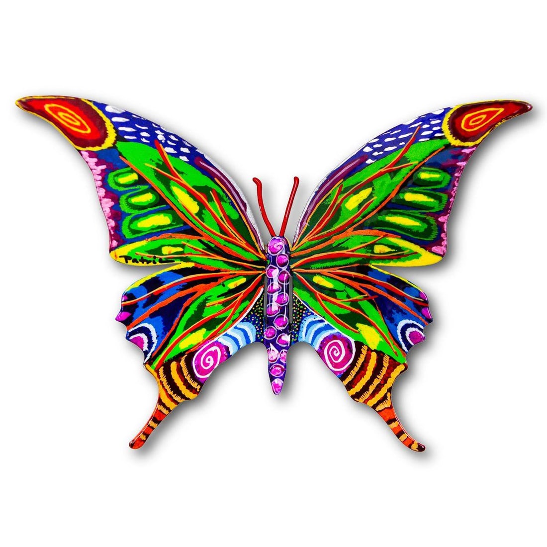 Patricia Govezensky- Original Painting on Cutout Steel "Butterfly": Artist: Patricia Govezensky. Medium: Original Painting on Cutout Steel. Title: Butterfly. Size: 5" x 8". Signature: Hand Signed by the Artist. Certificate of Authenticity: From the publisher. Referenc