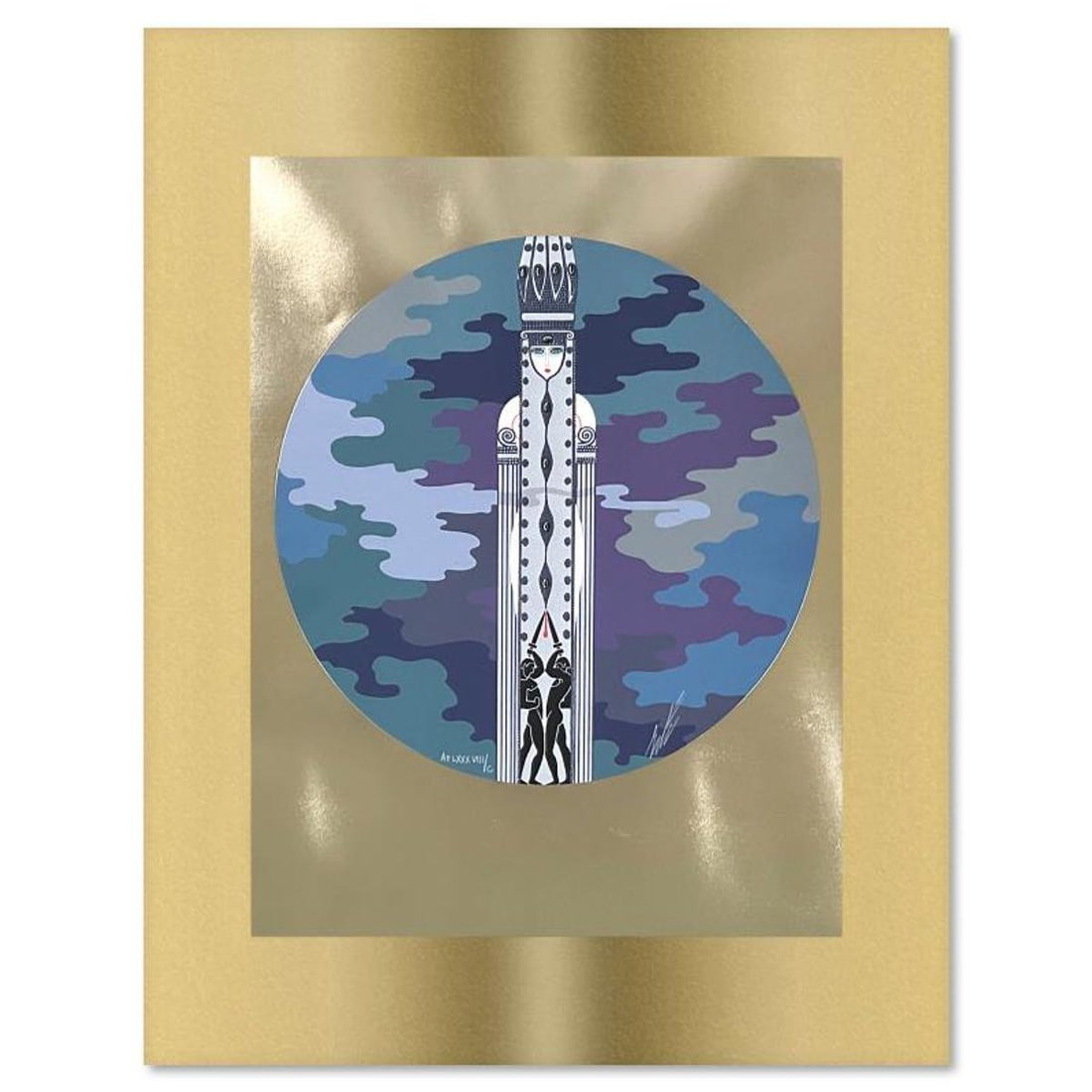 Erte (1892-1990), "L'Indifference" Limited Edition Serigraph, AP Numbered LXXXVIII/C and Hand Signed: L'Indifference is a limited edition serigraph on paper by Erte (1892-1990), AP numbered LXXXVIII/C and hand signed by the artist. Includes Letter of Authenticity. Measures approx. 23" x 17.5" (border)