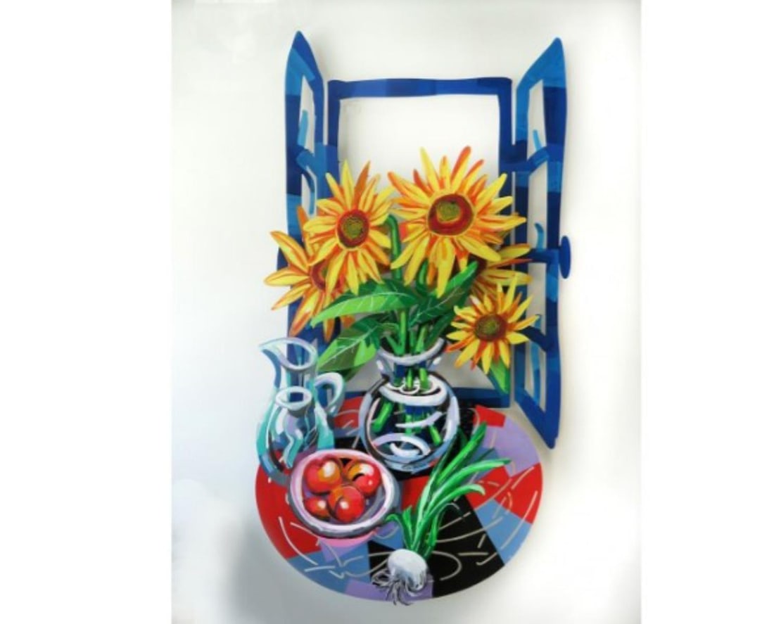 David Gerstein- Mixed Media Cutout Aluminum "Hello Vincent": Artist: David Gerstein. Medium: Mixed Media Cutout Aluminum. Title: Hello Vincent. Size: 28" x 51". Signature: Signed and numbered. Certificate of Authenticity: Is included. Additional: Limited editio