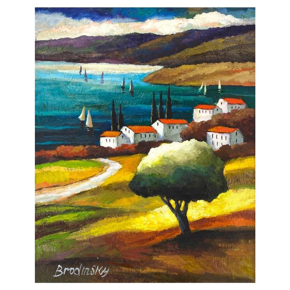 Slava Brodinsky, Original Oil Painting on Canvas, Hand Signed with Letter of Authenticity.: This is an original oil painting on canvas by Slava Brodinsky, hand signed by the artist. Includes Letter of Authenticity. Measures approx. 30" x 24" (image).