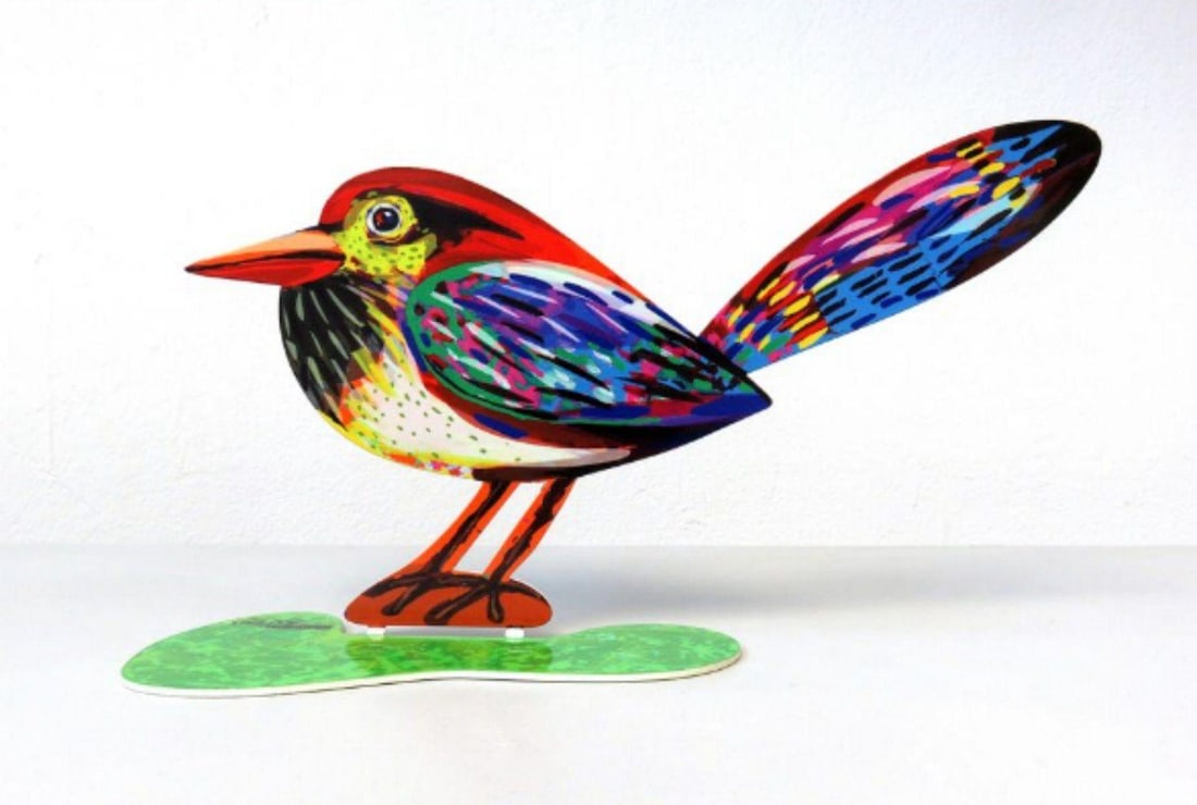 David Gerstein- Free Standing Sculpture "Musical Bird": Artist: David Gerstein. Medium: Free Standing Sculpture. Title: Musical Bird. Size: 5.5" x 9.8". Signature: Signed by the artist. Certificate of Authenticity: Is included. Additional: This piece is fr