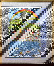 Charles Fazzino- Poster: Artist: Charles Fazzino. Medium: Poster. Measures approx. 20" x 28" (framed). Signature: Hand Signed. Reference#: A-30892.