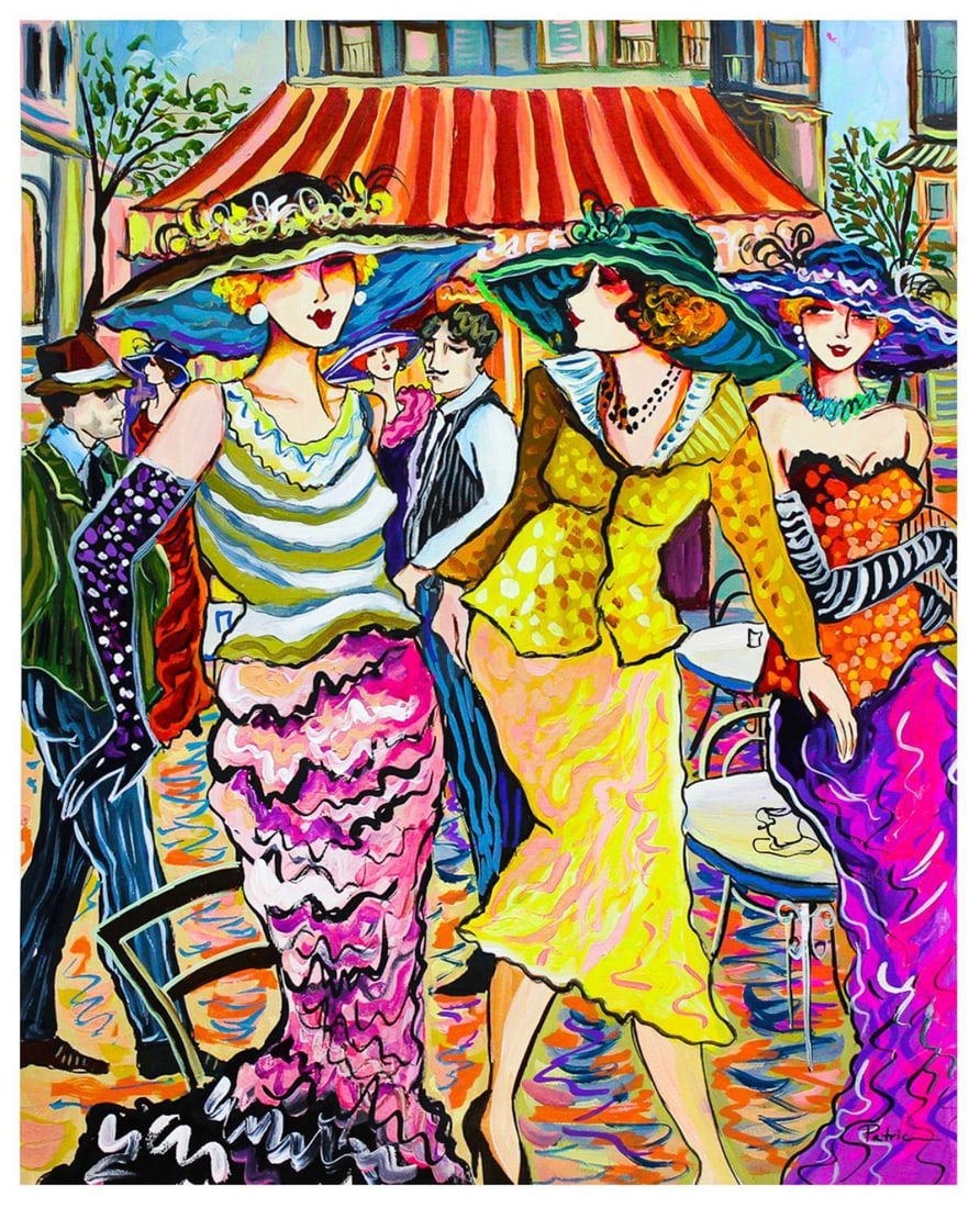 Patricia Govezensky- Original Acrylic on Canvas "Brunch": Artist: Patricia Govezensky. Medium: Original Acrylic on Canvas. Title: Brunch. Size: 20" x 16". Signature: Hand Signed by the artist. Certificate of Authenticity: From the publisher. Reference#: 1738