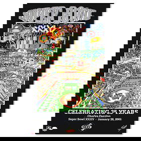 Charles Fazzino- Poster "Super Bowl Celebrating 35 years": Artist: Charles Fazzino. Medium: Poster. Title: Super Bowl Celebrating 35 years. Size: 34" x 22". Signature: Hand signed. Certificate of Authenticity: Is included. Reference#: 10052.