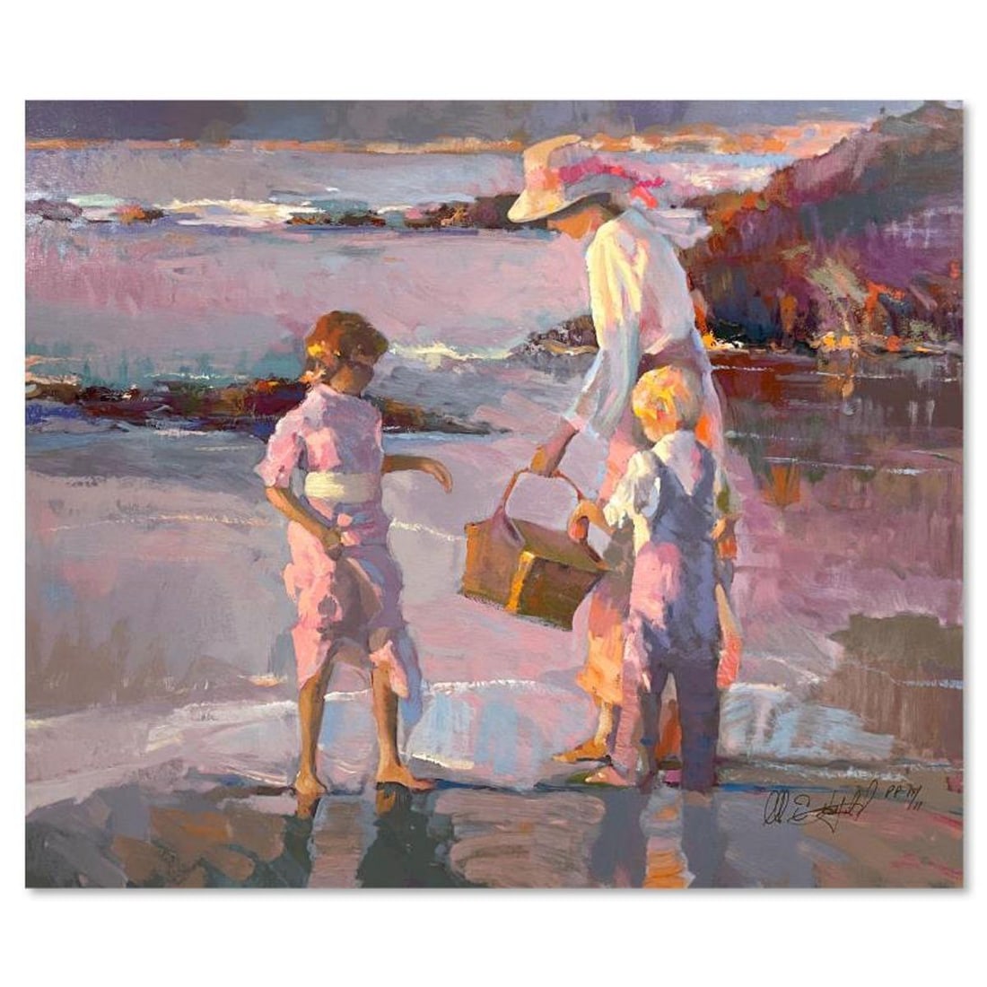 Don Hatfield, "Lending a Hand" Limited Edition Printer's Proof on Canvas, Numbered 11/11 and Hand: Lending a Hand is a limited edition printer's proof on stretched canvas by Don Hatfield, numbered 11/11 and hand signed by the artist. Includes Letter of Authenticity. Measures approx. 20" x 24" (imag