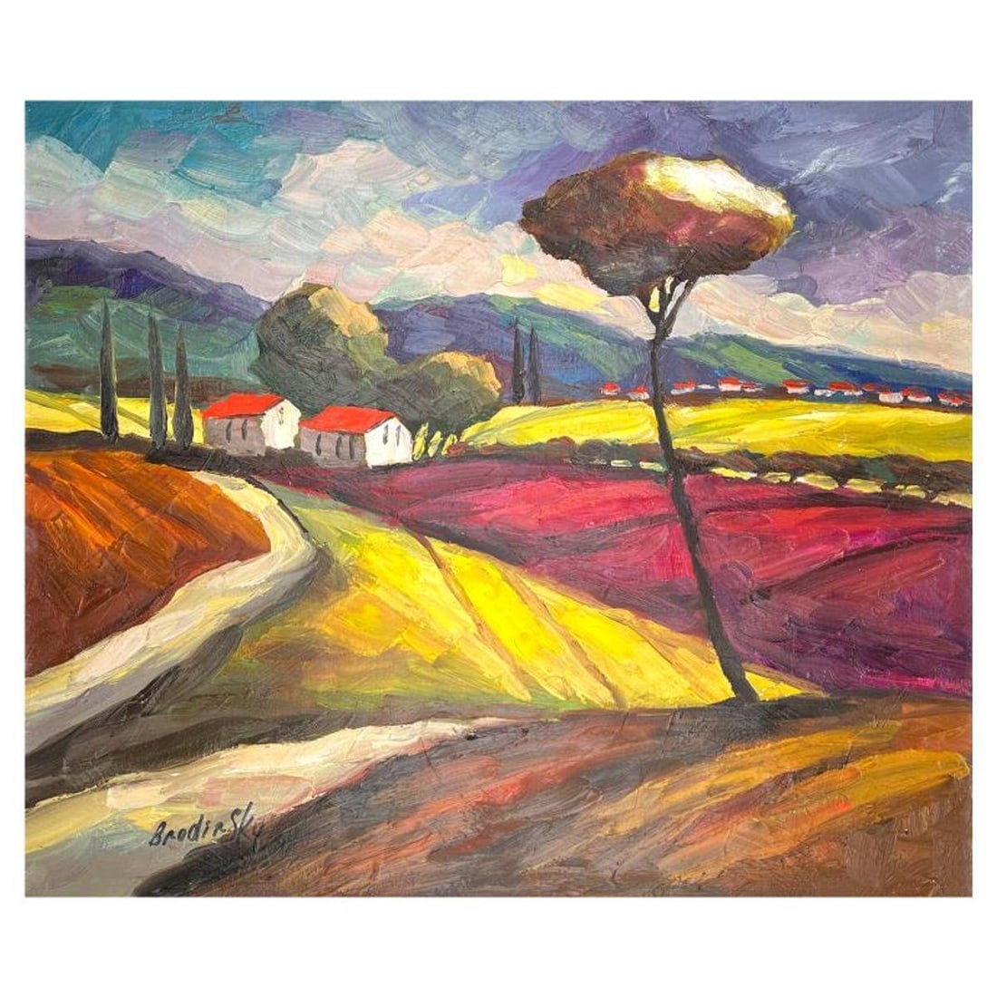 Slava Brodinsky Hand Signed Original Painting on Canvas with Letter of Authenticity.: This is an original painting oil on canvas by Slava Brodinsky. Hand signed by the artist, this piece comes with a letter of authenticity. Measures approximately 20" x 24" (image).