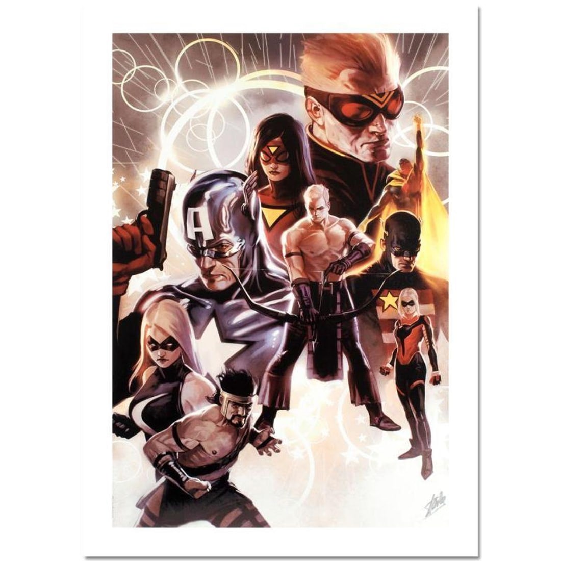 Stan Lee Signed, Marvel Comics AP Limited Edition Canvas "The Mighty Avengers #30" with Certificate: The Mighty Avengers #30 is a limited edition giclee on canvas with art by Marko Djurdjevic. Officially licensed by Marvel, this piece is from an AP edition and hand signed by creative legend Stan Lee
