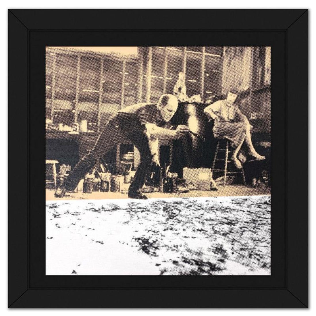 Steve Kaufman (1960-2010), "Jackson Pollock" Framed Hand Pulled Limited Edition Silscreen, Numbered: Jackson Pollock is a hand pulled limited edition silkscreen on canvas by Andy Warhol protege, Steve Kaufman (1960-2010), numbered PP 3/50 inverso and hand signed by the artist. This piece comes custom