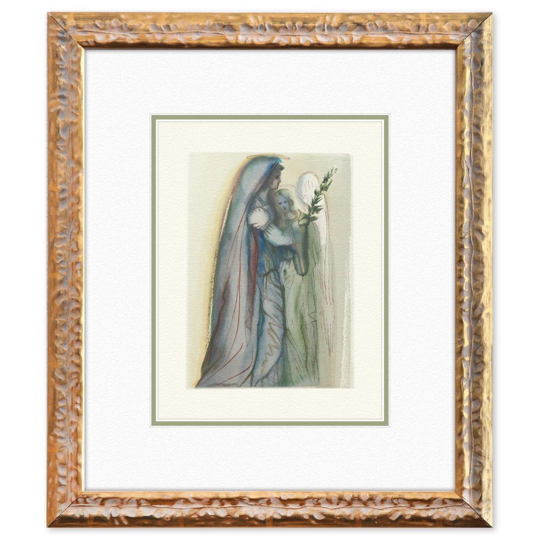 Salvador Dali- Original Color Woodcut on B.F.K. Rives Paper "Paradise 32": Artist: Salvador Dali. Medium: Original Color Woodcut on B.F.K. Rives Paper. Title: Paradise 32. Size: 13" x 10". Measures approx. 21" x 18" (framed). Certificate of Authenticity: Is included. Additio