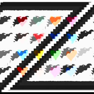 Mr Brainwash- Silkcreen on Paper "All You Need Is He[Art], 2022": Artist: Mr Brainwash. Medium: Silkcreen on Paper. Title: All You Need Is He[Art], 2022. Size: 22.5" x 22.5". Measures approx. 27" x 27.5" (framed). Signature: Hand signed and numbered. Certificate of