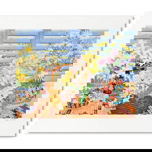 John Powell, "Blue Shutters" Limited Edition Serigraph, Numbered XLVIII/CX and Hand Signed with: Blue Shutters is a limited edition serigraph on paper by John Powell, numbered XLVIII/CX and hand signed by the artist. Includes Letter of Authenticity. Measures approx. 28.5" x 24" (border), 23.5" x