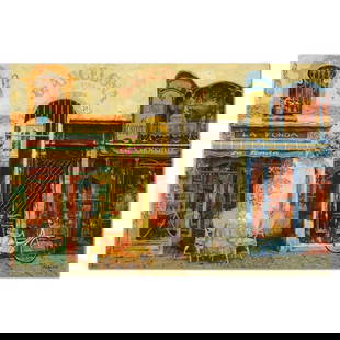 Viktor Shvaiko, "La Fonda" Hand Embellished Limited Edition on Canvas, Numbered and Hand Signed with: La Fonda is a hand embellished limited edition giclee on stretched canvas by Viktor Shvaiko, numbered and hand signed by the artist. Includes Letter of Authenticity. Measures approx. 30" x 20"