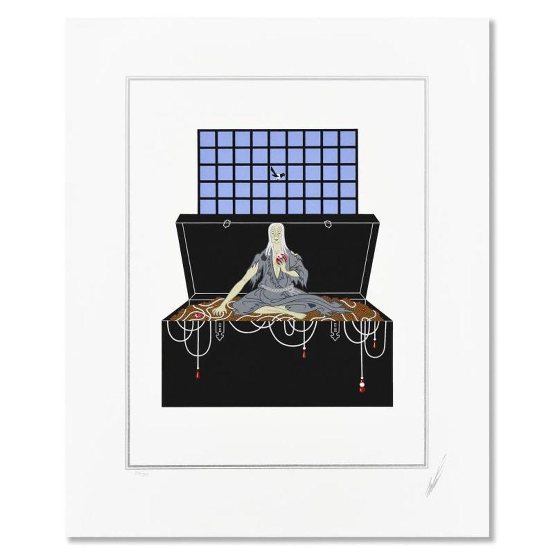 Erte (1892-1990), "Avarice" Limited Edition Serigraph, Numbered 348/350 and Hand Signed with Letter: Avarice is a limited edition serigraph on paper, numbered 348/350 and hand signed by Erte (1892-1990). Includes Letter of Authenticity. Measures approx. 18.5" x 23.5" (border), 12.5" x 16.5" (image).