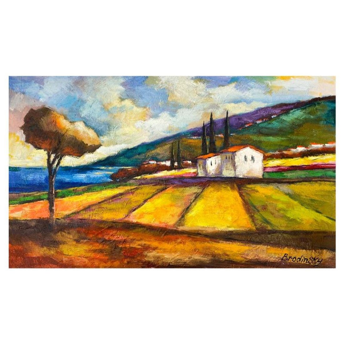 Slava Brodinsky, Original Oil Painting on Canvas, Hand Signed with Letter of Authenticity.: This is an original oil painting on canvas by Slava Brodinsky, hand signed by the artist. Includes Letter of Authenticity. Measures approx. 24" x 40" (image).