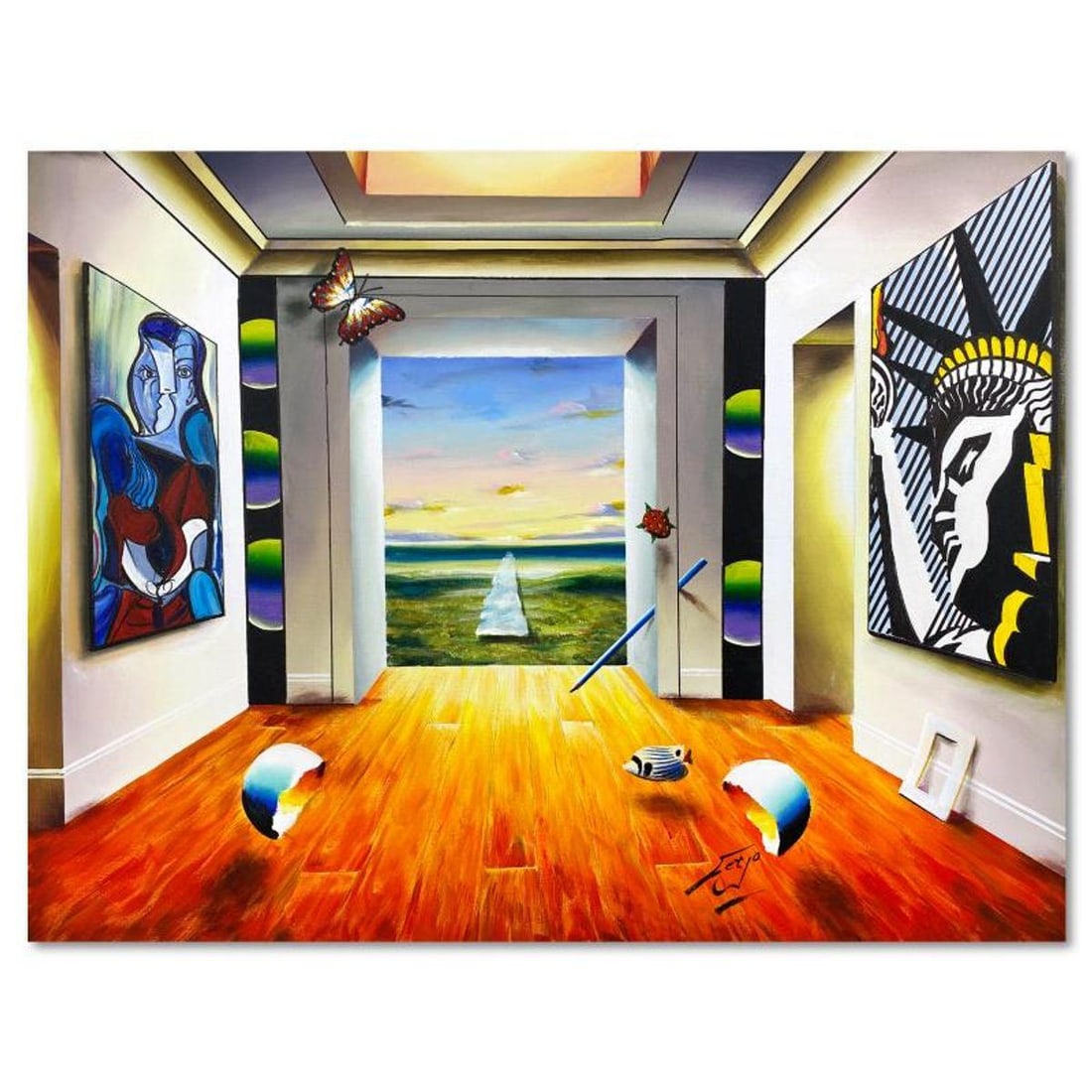 Ferjo, Original Acrylic Painting on Canvas, Hand Signed with Letter of Authenticity: This is an original acrylic painting on stretched canvas by Ferjo, hand signed by the artist. Includes Letter of Authenticity. Measures approx. 30" x 40" (image).