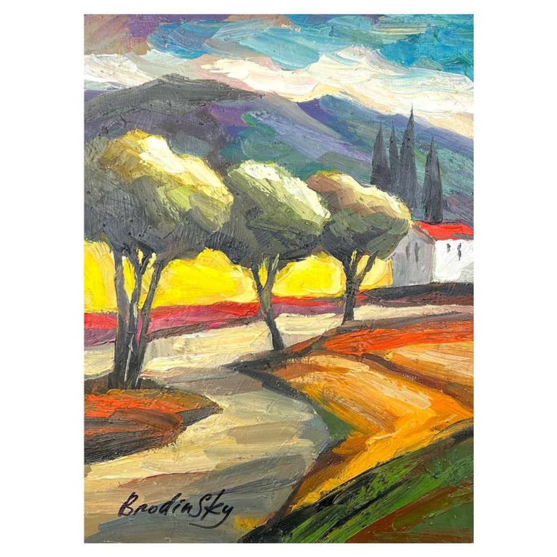 Slava Brodinsky Hand Signed Original Painting on Canvas with Letter of Authenticity.: This is an original painting oil on canvas by Slava Brodinsky. Hand signed by the artist, this piece comes with a letter of authenticity. Measures approximately 16" x 12" (image).