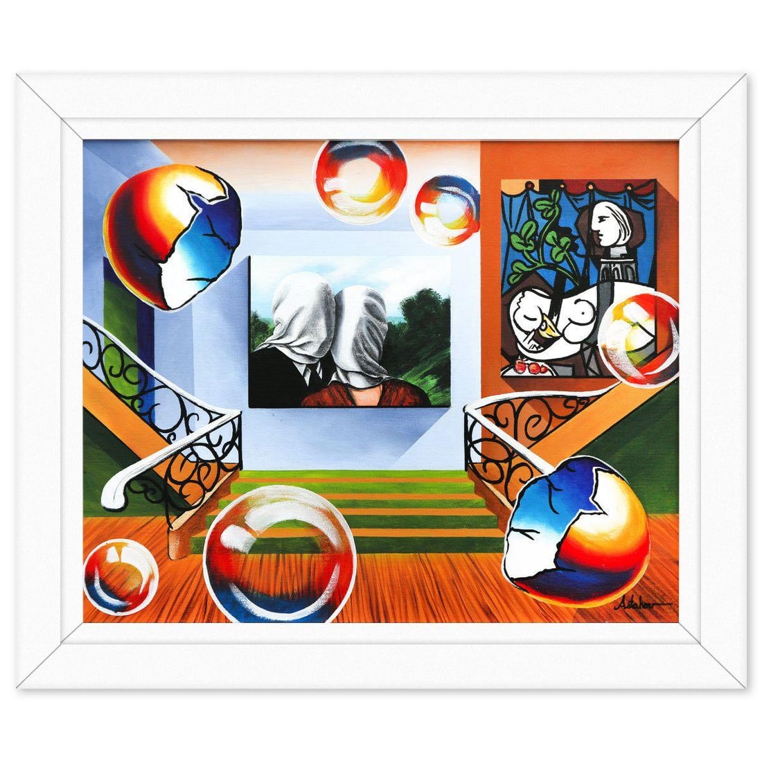 Alexander Astahov- Original Oil on Canvas "Parallel Shores of Imagination": Artist: Alexander Astahov. Medium: Original Oil on Canvas. Title: Parallel Shores of Imagination. Size: 16" x 20". Measures approx. 20" x 24" (framed). Signature: Hand Signed. Certificate of Authentic
