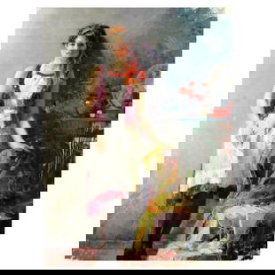 Pino (1939-2010), "Mixed Emotions" Hand Embellished Limited Edition on Canvas (28" x 40"), Numbered: Mixed Emotions is a hand embellished limited edition giclee on canvas by Pino (1939-2010), numbered and hand signed. Includes Certificate of Authenticity. Measures approx. 28" x 40" (image). This