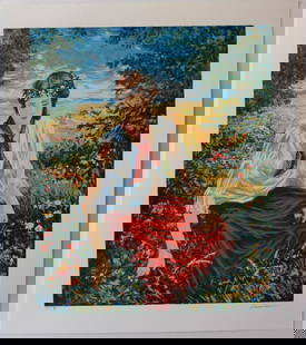 Igor Semeko- Original Serigraph on Paper "Peaceful Moments": Artist: Igor Semeko. Medium: Original Serigraph on Paper. Title: Peaceful Moments. Size: 19.5" x 16". Signature: Hand Signed by the Artist. Certificate of Authenticity: From the publisher.