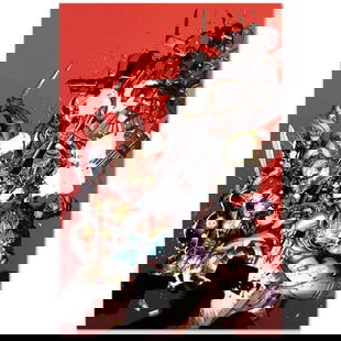 Marvel Comics "Ultimate Avengers vs. New Ultimates #1" Numbered Limited Edition Giclee on Canvas by: A piece of comic book history, this limited edition, from original art by Leinil Francis Yu, depicts the heroic Avengers. After winning the Wizard's Drawing Board Contest, Marvel Comics hired Leinil