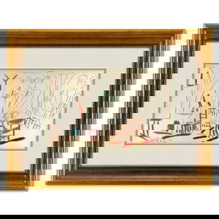 Pablo Picasso (1881-1973), "Carnet de Californie 15.11.55-I" Vintage Lithograph Lithograph on Paper: Carnet de Californie 15.11.55-I is a vintage lithograph on paper by Pablo Picasso (1881-1973). This piece is from Picasso's Carnet de Californie Series and was printed in Paris, France by Mourlot